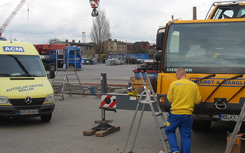 Reparatur eines Krans